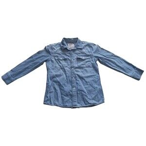 Levi's Strauss Denim Long Sleeve Shirt Youth Size small Pearl Snaps Western 8-10